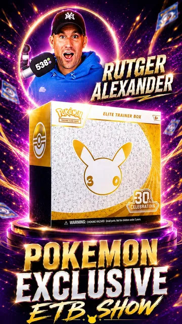 Rutger Alexander — POKEMON CENTER 30th ANNIVERSARY ETB SHOW STARTS AT €1 · Pokémon live veiling op WhatNot (17-09-2026)