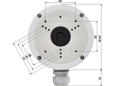 Hikvision DS-1280ZJ-S plafondsteun wit