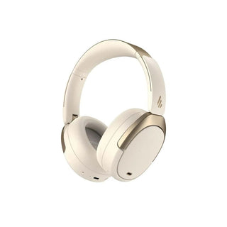 EDIFIER WH950NB draadloze hoofdtelefoon (ivoor) met Active Noise Cancellation, gewatteerde oorkussens en hoofdband, modern design, en oplaadpoort op één oorschelp. Afgebeeld tegen een witte achtergrond.