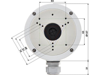 Hikvision DS-1280ZJ-S plafondsteun wit