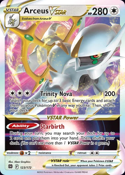Originele Pokémon-kaart Arceus VSTAR uit Brilliant Stars (2022), 123/172