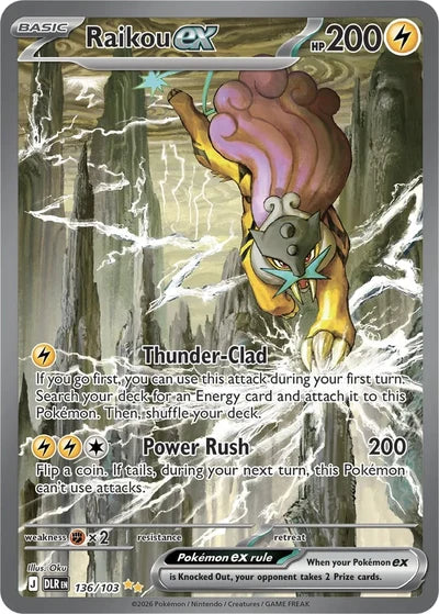 Pokémon Delta Reign Raikou ex 136/103 · SIR kaart